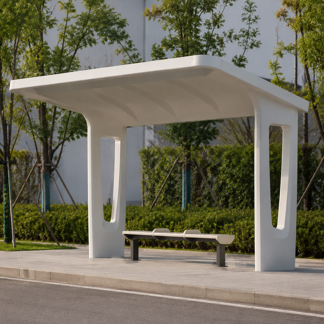 Pensilina per fermata autobus in FRP