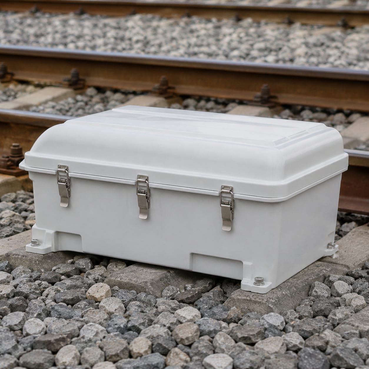 Armadio per apparecchiature di segnalamento ferroviario in FRP